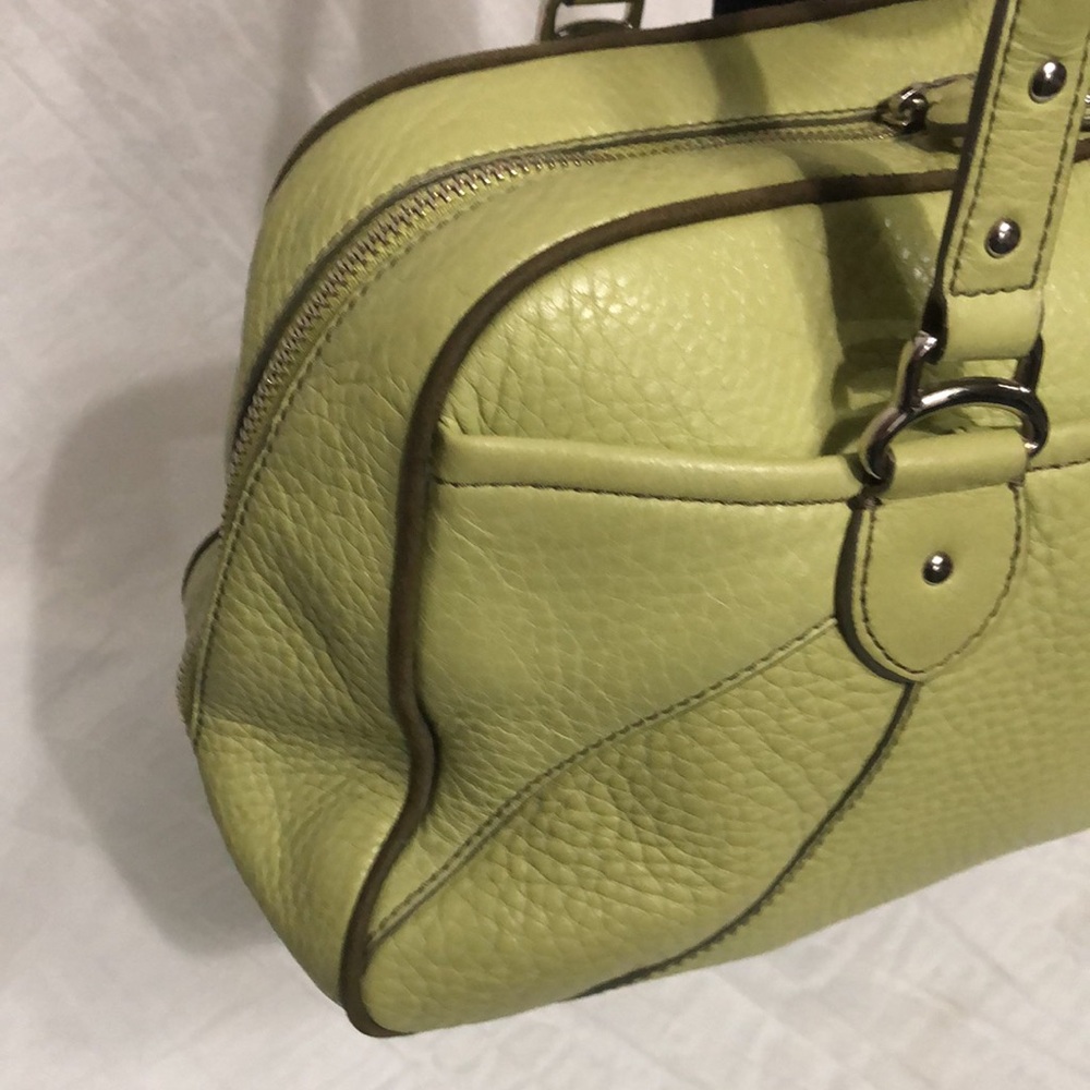 Cole Haan Large Lime Green Leather Satchel - Picture 2 of 12